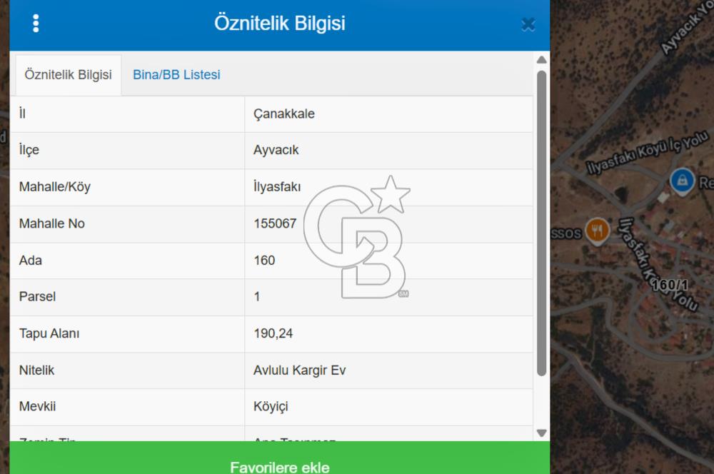Çanakkale Ayvacık İlyasfakı Etrafı Komple Yol %80 İmarlı Arsa