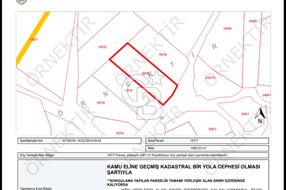 Çanakkale Ayvacık Küçükhusun Harika Doğa ve Baraj Manzaralı Arsa