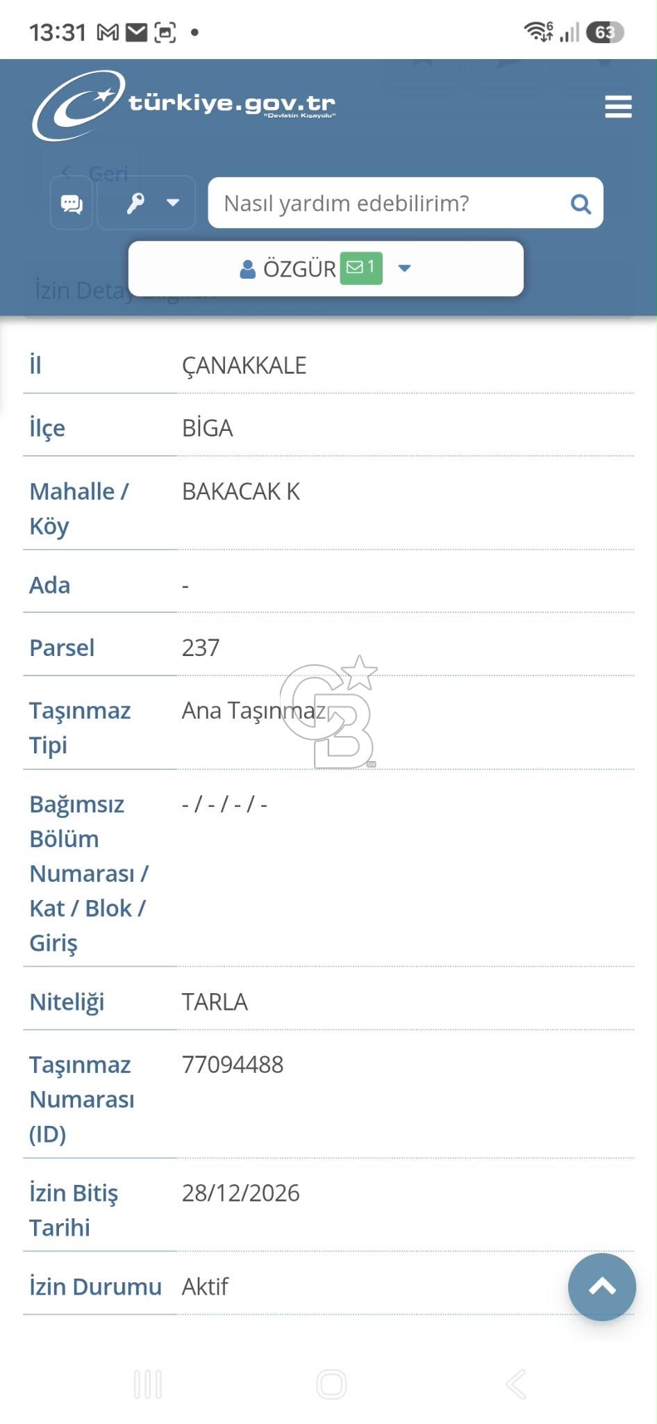 Çanakkale de İmarlı arsa
