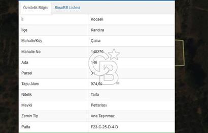 KANDIRA ÇALCA KÖYÜNDE ASFALTA CEPHELİ 974 M² ARAZİ