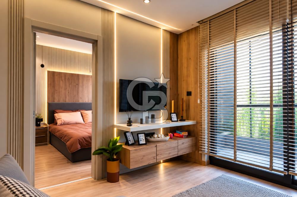 ÇANDARLI'DA 1+1 HAVUZLU GÜVENLİKLİ SİTE'DE SATILIK 55m2 DAİRE