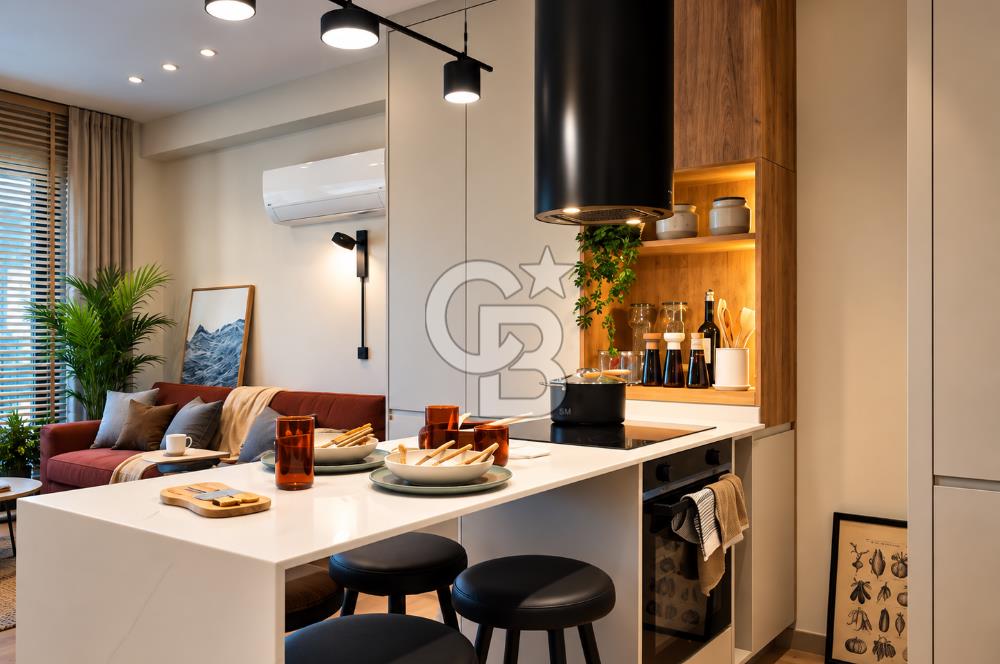 ÇANDARLI'DA 1+1 HAVUZLU GÜVENLİKLİ SİTE'DE SATILIK 55m2 DAİRE