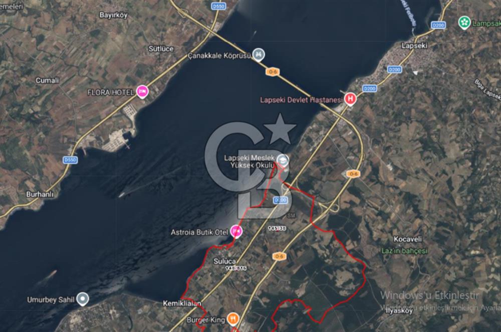 LAPSEKİ SULUCADA YOLA CEPHELİ 2.434 M² SATILIK TARLA