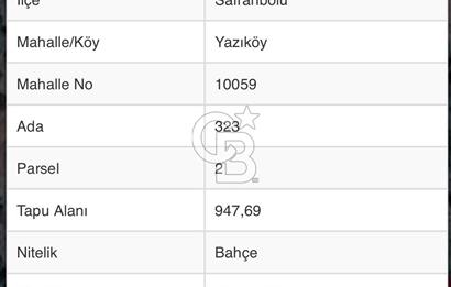 SAFRANBOLU YAZIKÖY DE SATILIK BAHÇE 