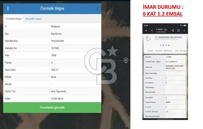 BANDIRMA'nın EN GÜZEL LOKASYONUNDA 6 KAT İMARLI SATILIK ARSA