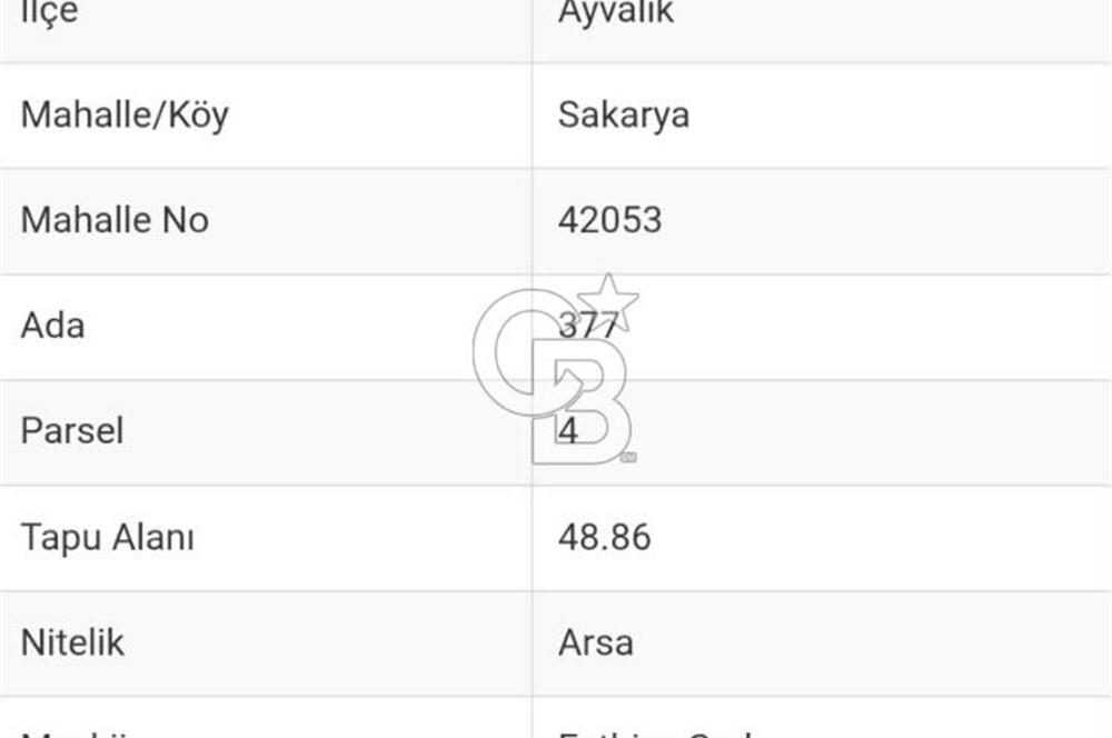 AYVALIK'TA SATILIK KONUT İMARLI, DENİZ MANZARALI ARSA