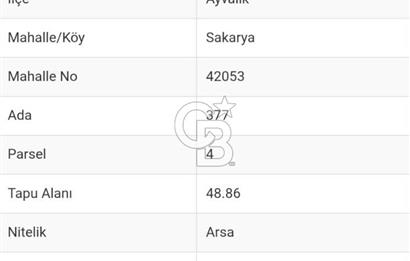 AYVALIK'TA SATILIK KONUT İMARLI, DENİZ MANZARALI ARSA