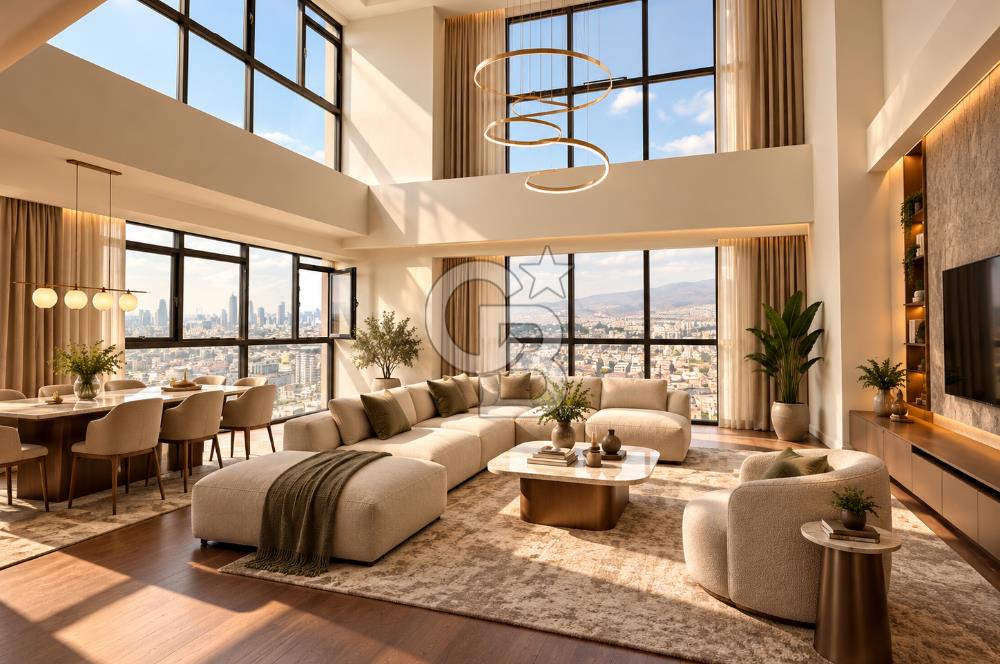 BORNOVA YEŞİLOVA İKON LIVE | 5+1 LOFT DUBLEKS | 475 M² | KÖRFEZ & ŞEHİR MANZARALI