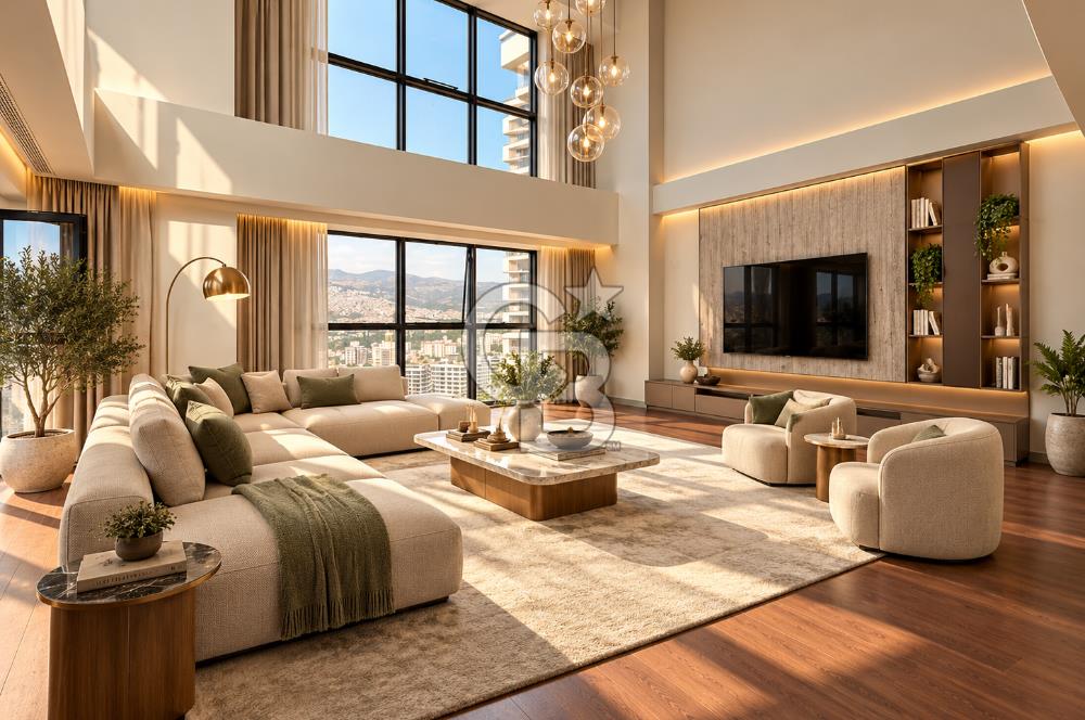 BORNOVA YEŞİLOVA İKON LIVE | 5+1 LOFT DUBLEKS | 475 M² | KÖRFEZ & ŞEHİR MANZARALI