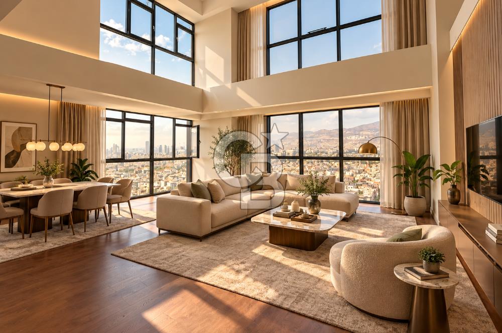 BORNOVA YEŞİLOVA İKON LIVE | 5+1 LOFT DUBLEKS | 475 M² | KÖRFEZ & ŞEHİR MANZARALI