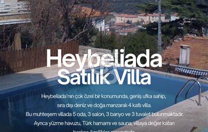 Heybeliada Satılık 400 m2 kullanımlı 800 m2 bahçe içinde yüzme havuzlu saunalı villa..