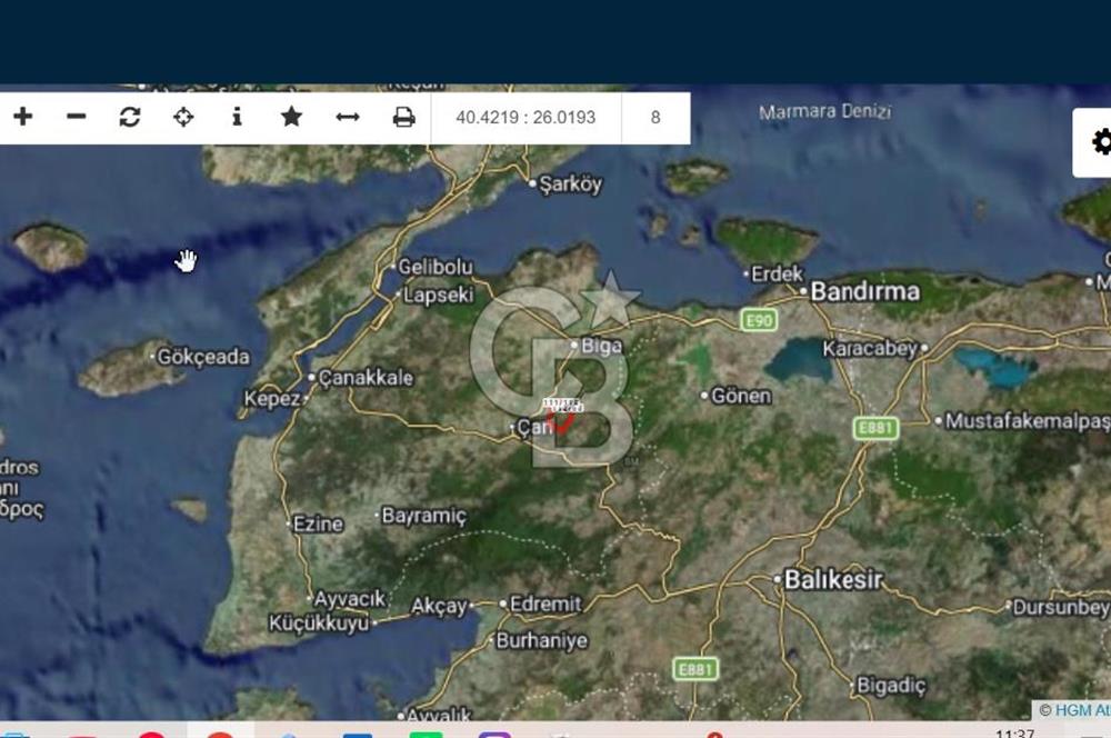 Çanakkale Çan Asmalı Donbacı’da Satılık Tarla