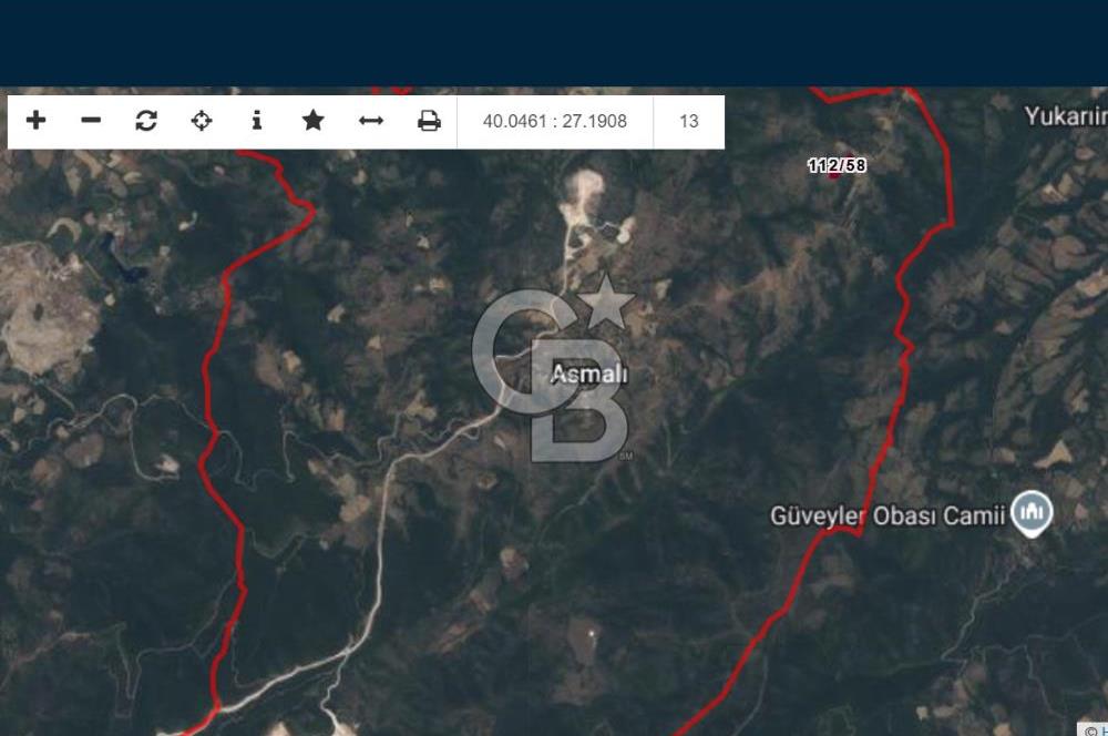 ÇANAKKALE ÇAN ASMALI’DA  SATILIK TARLA
