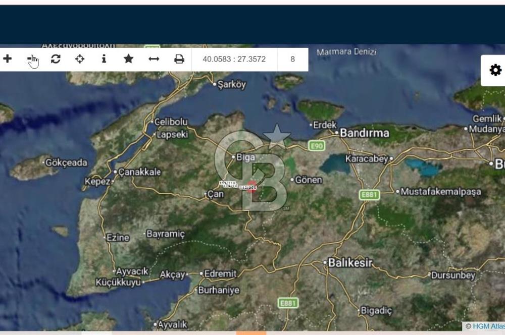 Çanakkale Yenice Sarıçayır Kocataş’ta Satılık Tarla