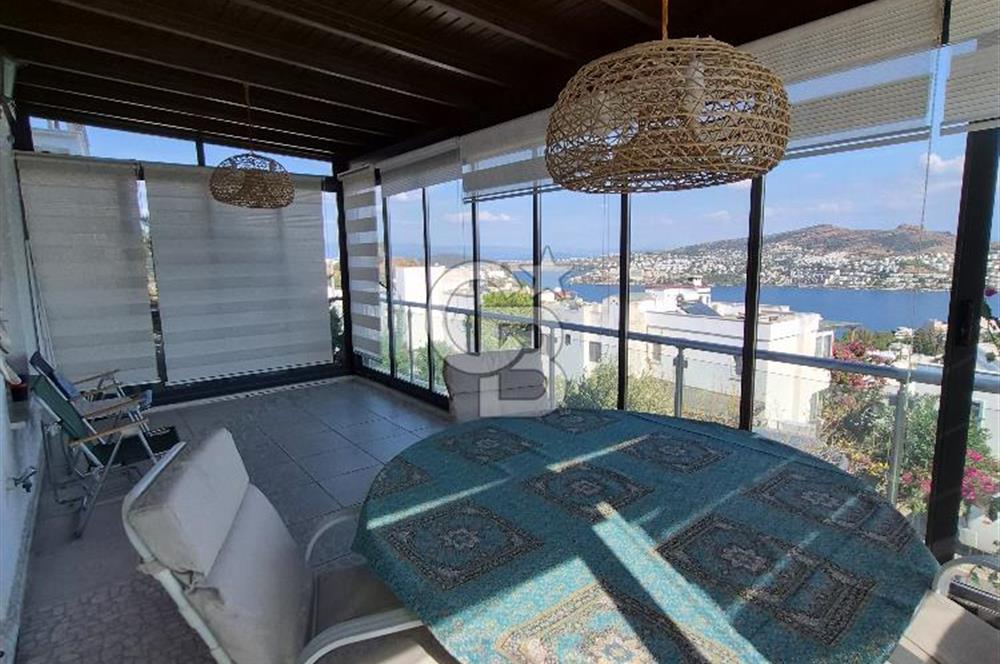 BODRUM GÜNDOĞAN DENİZ MANZARALI EŞYALI YILLIK KİRALIK TRİPLEKS