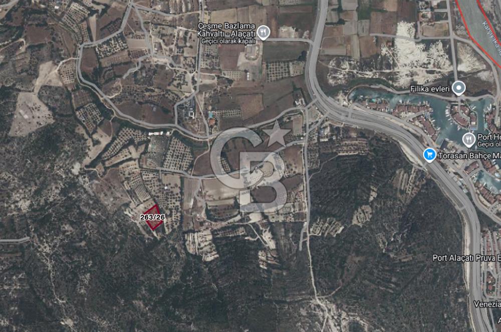ÇEŞME ALAÇATI PORTA YAKIN, DENİZ MANZARALI SATILIK FIRSAT ARAZİ