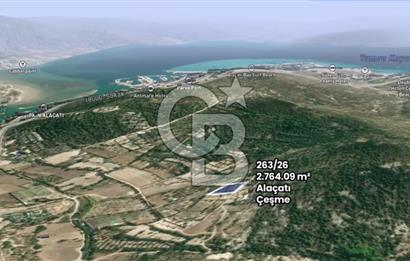ÇEŞME ALAÇATI PORTA YAKIN, DENİZ MANZARALI SATILIK FIRSAT ARAZİ
