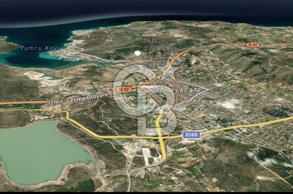 ÇEŞME ALAÇATI PORTA YAKIN, DENİZ MANZARALI SATILIK FIRSAT ARAZİ