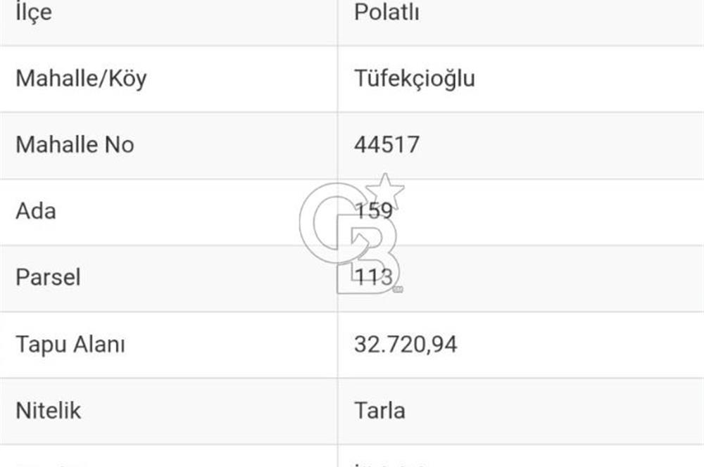 ANKARA POLATLI'DA SATILIK 32.720 M2 ARAZİ