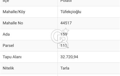 ANKARA POLATLI'DA SATILIK 32.720 M2 ARAZİ