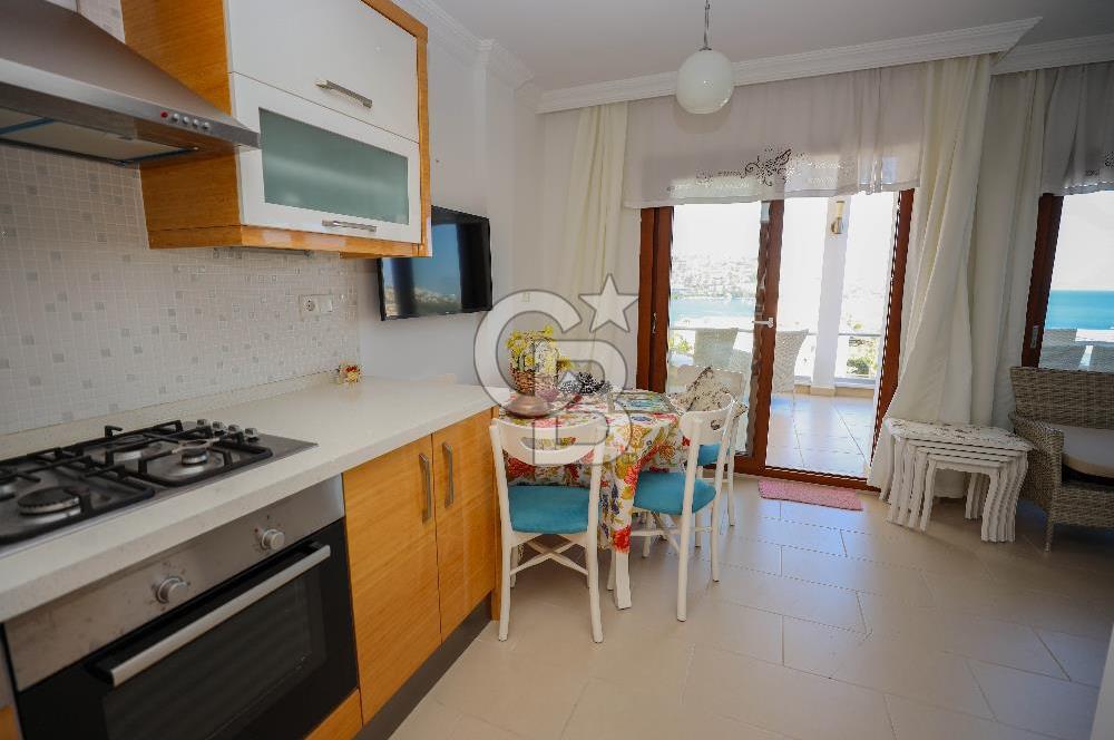 Bodrum Gündoğan Merkezde  Deniz Manzaralı Yenilenmiş 4+2 Tripleks