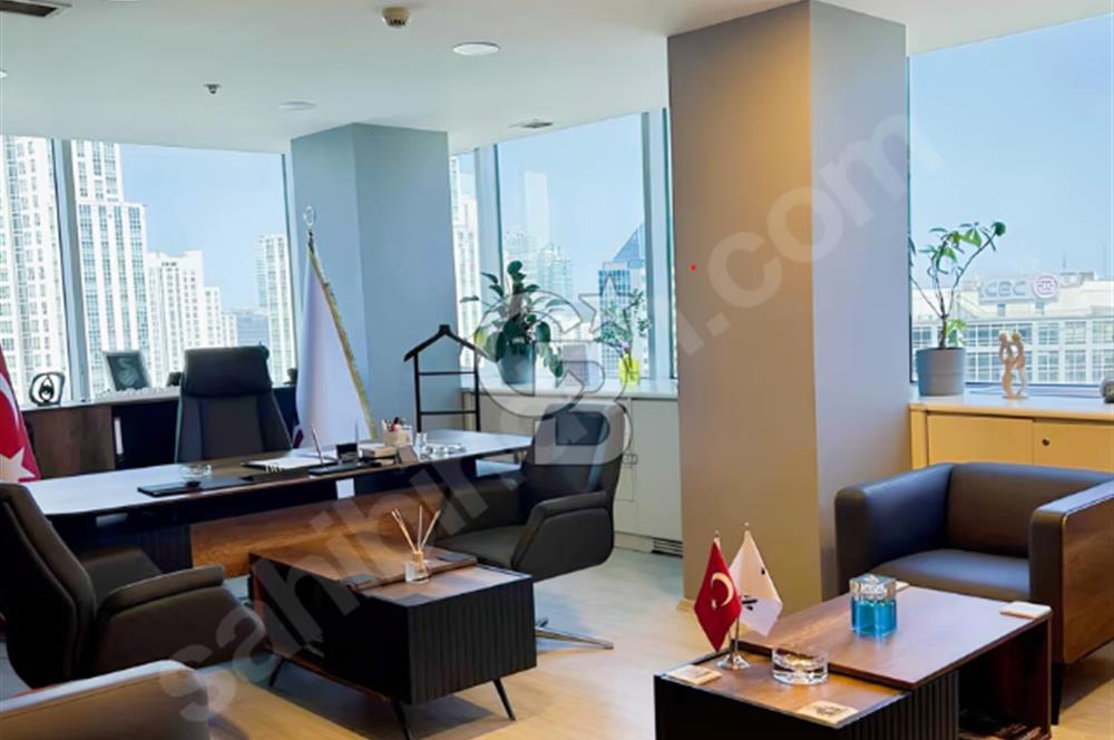 Maslak Beybi Giz plaza 250m2 full dekorasyonlu 14. Kat kiralık