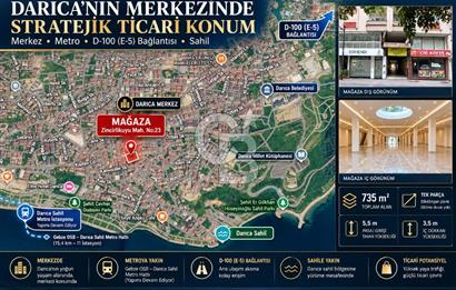 Kurumsala Uygun 15 Mt Vitrinli Çift Cepheli Düz Giriş Mağaza
