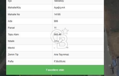 Samsun Tekkeköy Aşağıçınık’te 4 Kat Konut İmarlı Arsa