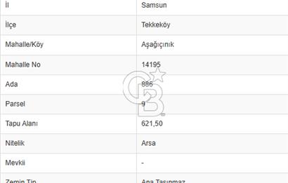 Samsun Tekkeköy Aşağıçınık’te 4 Kat İmarlı Arsa