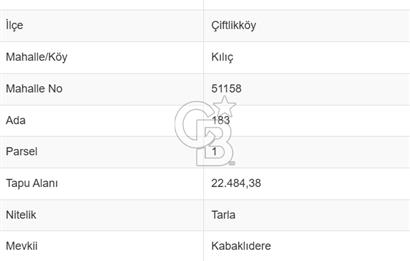 YALOVA ÇİFTLİKKÖY'DE YATIRIMLIK SATILIK ARAZİ