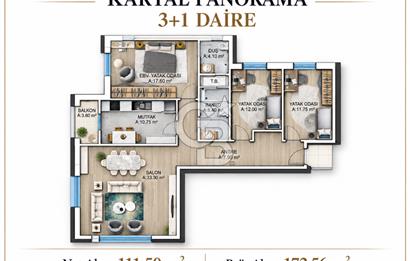 KARTAL PANORAMA'DA DENİZ VE ADALAR MANZARALI KİRALIK 3+1