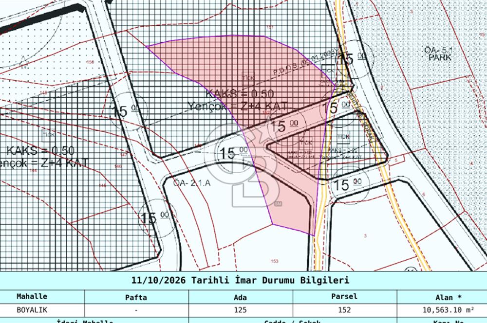 BOYALIK YENİ ŞEHİRDE 160M2 Z+4 ,TİCARİ İMAR DÜZENLEMESİNDE ARAZİ