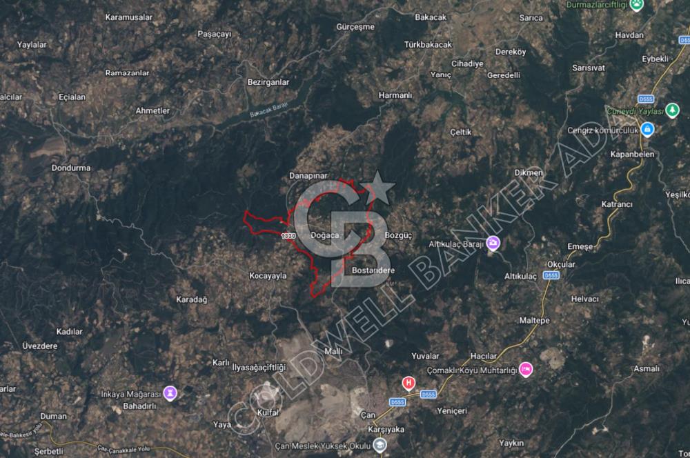 Çanakkale Çan Doğaca’da Elektrik ve Su Kapısında 7.600 m² Satılık Tarla