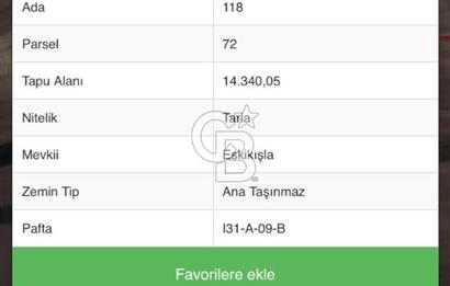 BALIŞEYH AKÇAKAVAK'DA TEK TAPU 14.340 m2 SATILIK TARLA