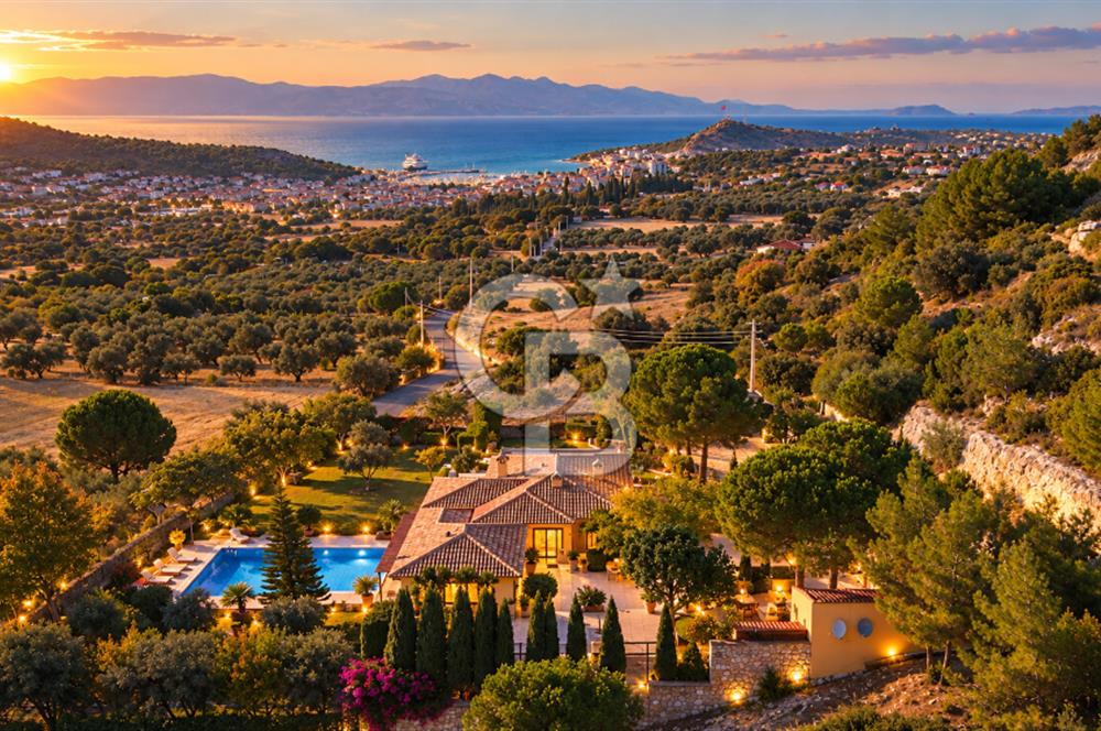 ÇEŞME FAHRETTİN PAŞA'DA 3.771 M² ARAZİDE, ÖZEL PEYZAJLI 6+1 VİLLA