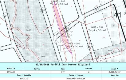 BOYALIK YENİŞEHİRDE 113M2 İMAR DÜZENLEMESİNDE 0.50 EMSAL ARAZİ