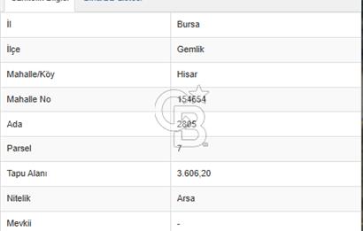 Bursa Gemlik'te lojistik ve depolama imar bölgesinde imarlı arsa