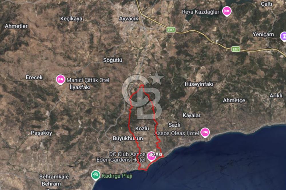 Çanakkele Kozlu Köyünde Deniz Manzaralı Satılık Arsa