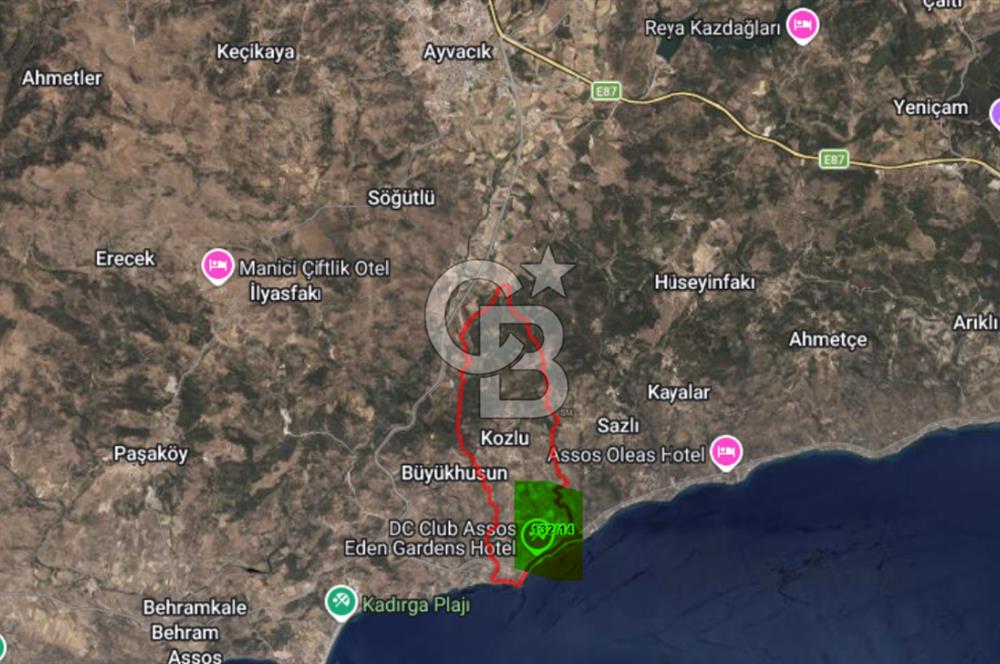 Çanakkele Kozlu Köyünde Deniz Manzaralı Satılık Arsa