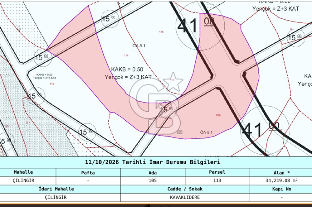 ÇİLİNGİR YENİŞEHİRDE 261M2 İMAR DÜZENLEMESİNDE 0.50 EMSAL ARAZİ