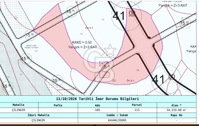 ÇİLİNGİR YENİŞEHİRDE 261M2 İMAR DÜZENLEMESİNDE 0.50 EMSAL ARAZİ