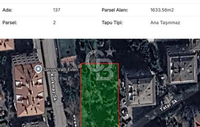 Sarıyer Zekeriyaköy mahallesi 1.634 m2 satılık taşınmaz