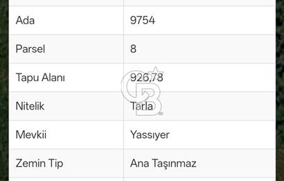 Döşemealtı EKŞİLİ'de, 926 Metrekare SATILIK Tarla