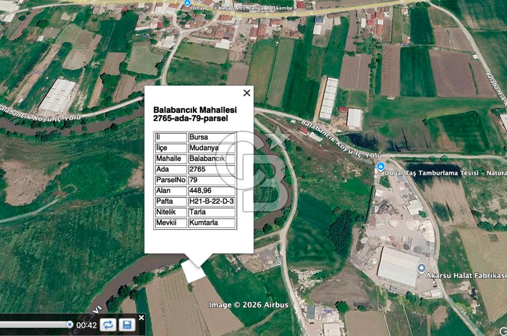Bursa Mudanya Balabancık'ta 448,96 m² Müstakil Tapulu Tarla