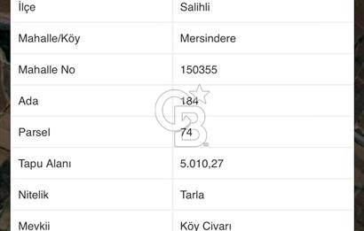 MANİSA SALİHLİ MERSİNDERE’DE 5.010 M² SATILIK TARLA