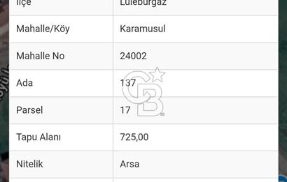 LÜLEBURGAZ KIRIKKALELİDE SATILIK HARİKA ARSA!