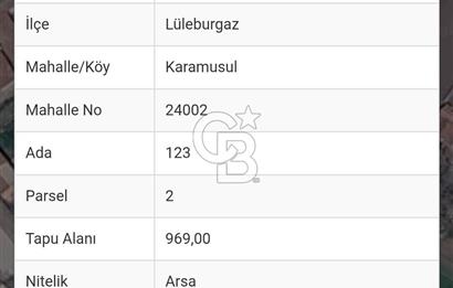 LÜLEBURGAZ KARAMÜRSEL KÖYÜNDE SATILIK ARSA!