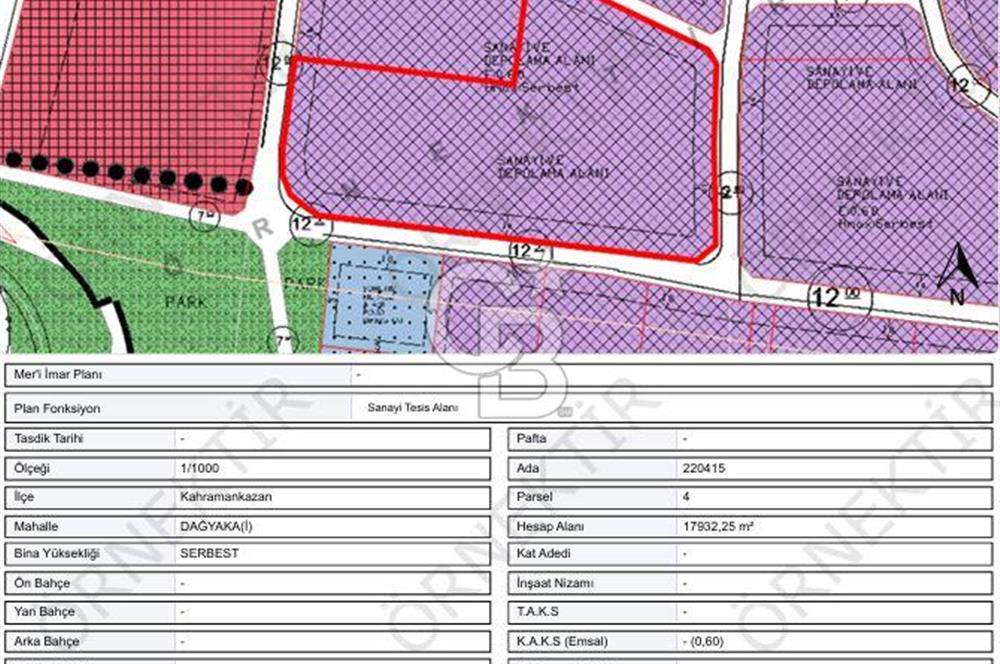 ANKARA KAHRAMANKAZAN DAĞYAKA’DA RUHSATLI SANAYİ VE DEPOLAMA ARSASI