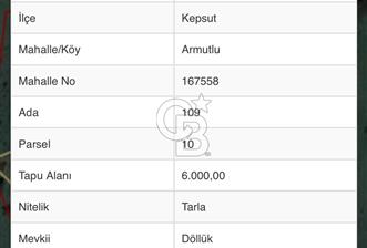 BALIKESİR KEPSUTDA YATIRIMLIK TEK TAPU TARLA - 3 - 378569