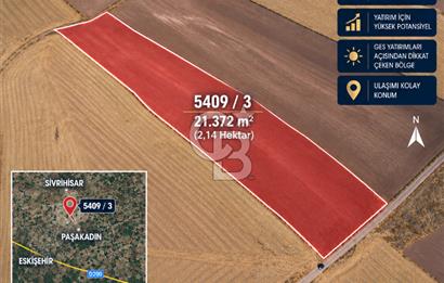 Sivrihisar Paşakadın'da 21.372,90 m² Tek Tapu Yatırımlık Tarla